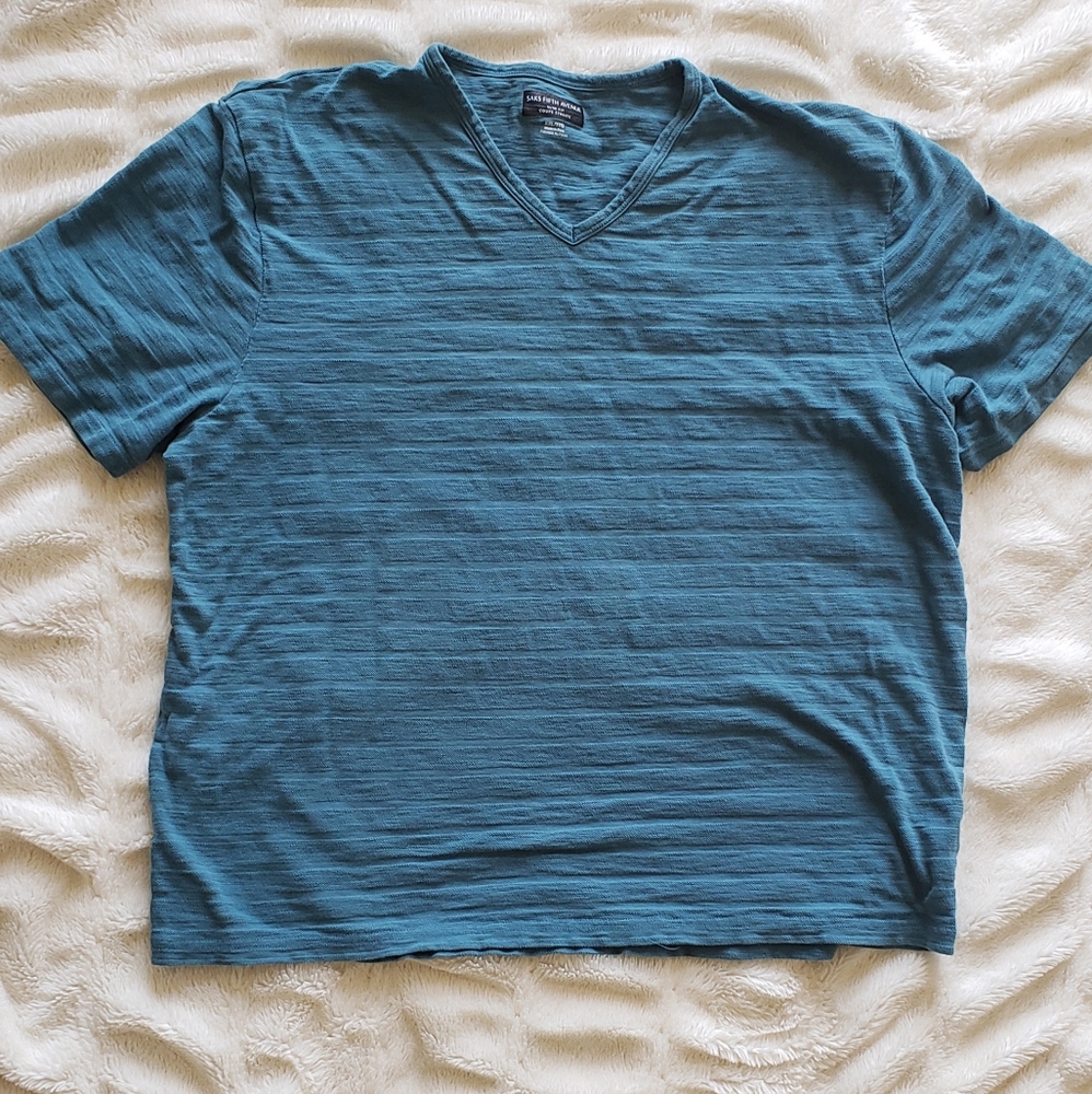saks fifth Avenue blue slim fit short sleeve